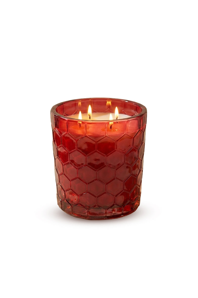 Elsa Crystal Bordo Kokulu Cam Mum 12x12 cm – Royal Rose Dekoratif Lüks Mum