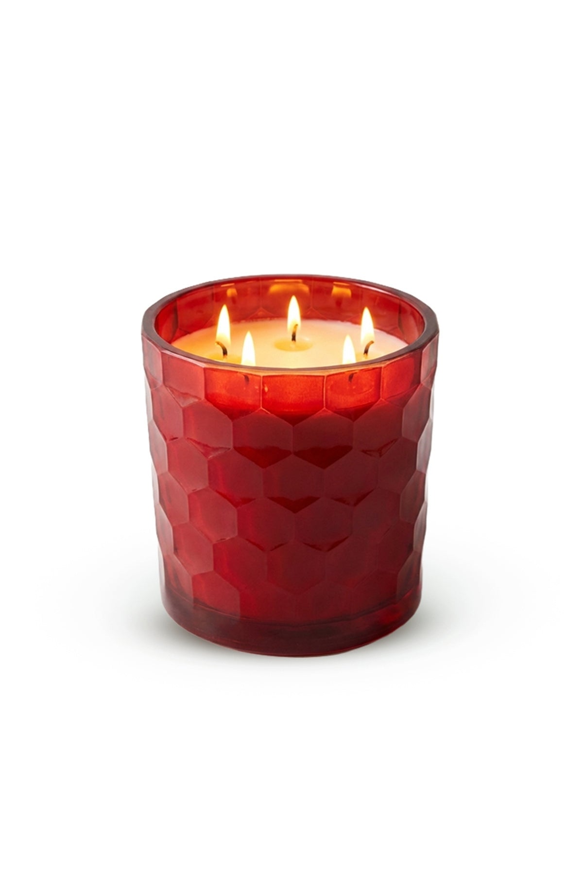 Elsa Crystal Bordo Kokulu Büyük Cam Mum 14x14 cm – Royal Rose Dekoratif Lüks Mum