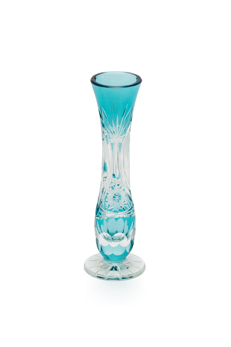 ELSA CRYSTAL Bohemia Lunaria Küçük Vazo Azur