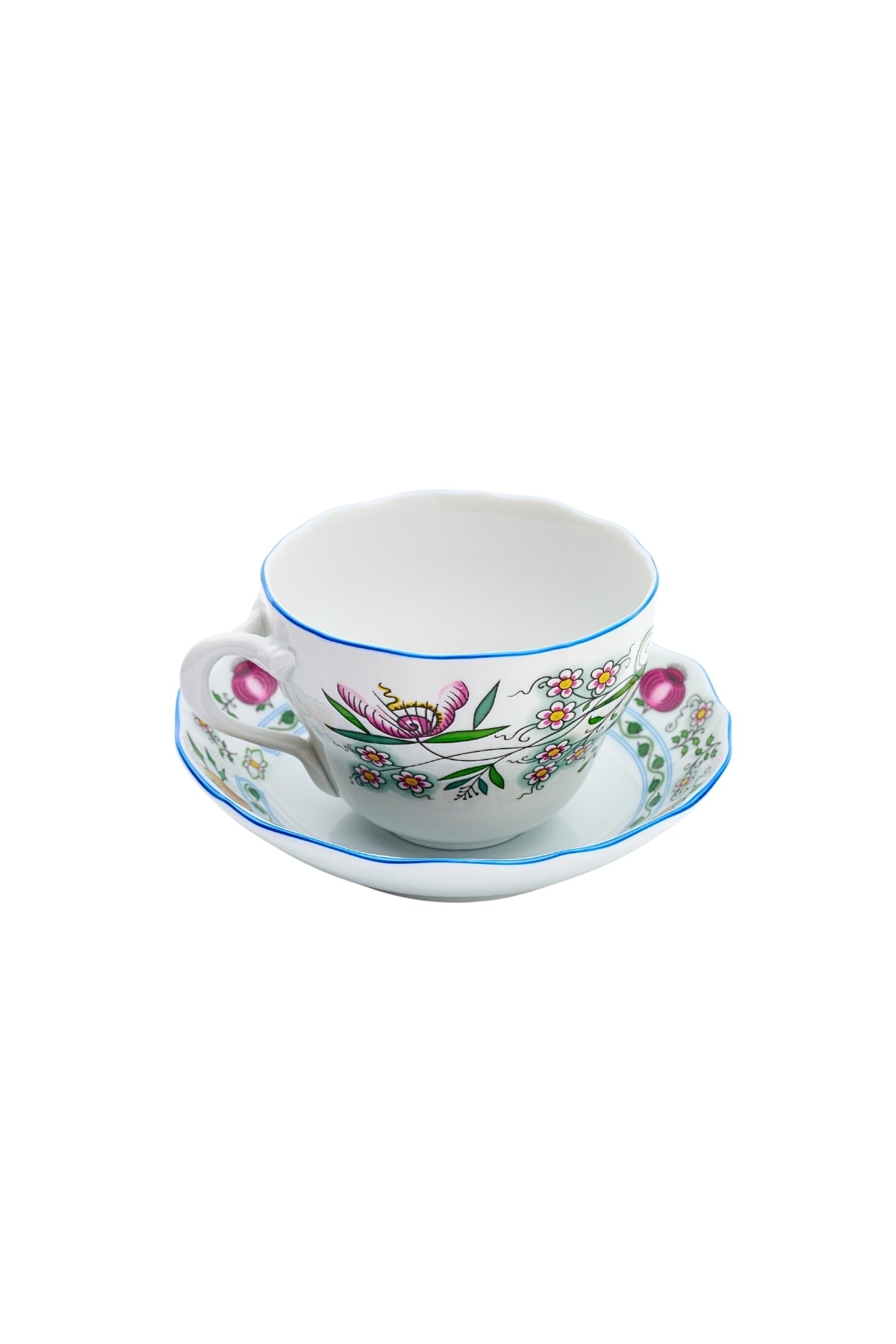 CESKY PORCELAN DUBİ 1860 Cibulak Fincan ve Fincan Tabağı Renkli