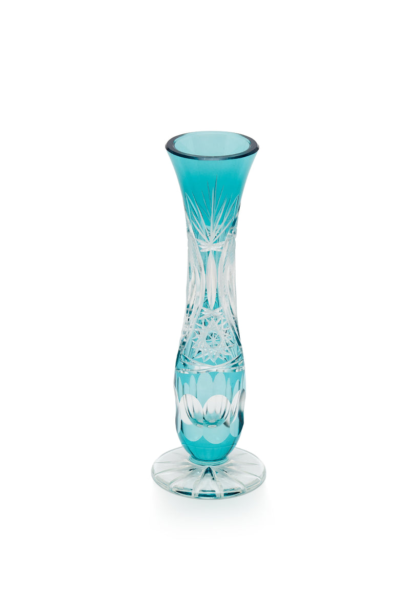 ELSA CRYSTAL Bohemia Lunaria Küçük Vazo Azur
