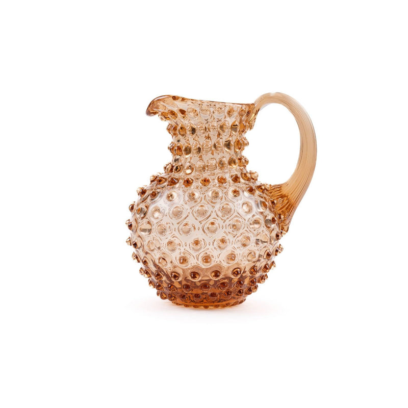 Elsa Crystal Bubble Bamboo Paris Hobnail Jug, Sürahi, Brown, 2 L
