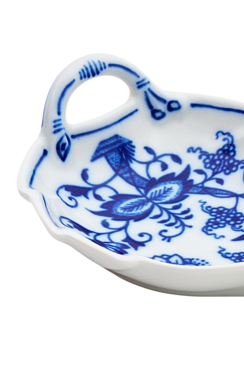 CESKY PORCELAN DUBİ 1860 Cibulak Yaprak Tabak Mavi
