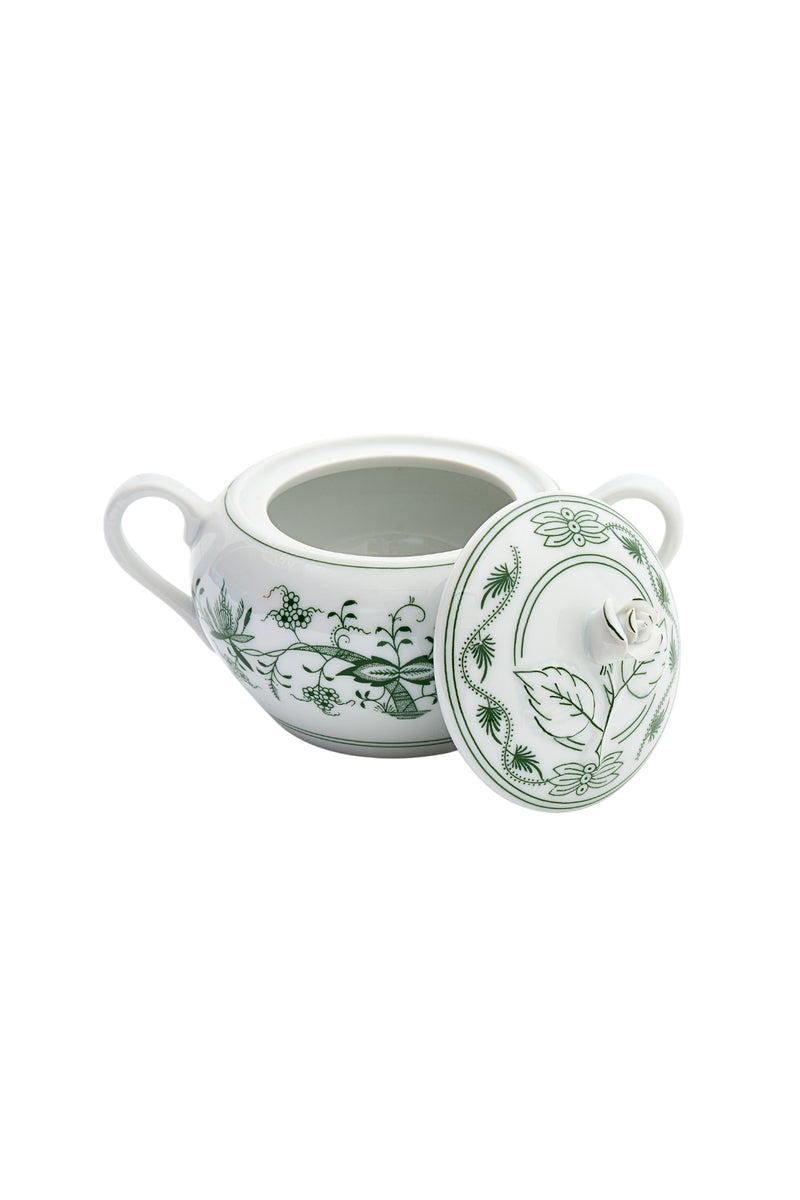 CESKY PORCELAN DUBİ 1860 Cibulak 2 Kulplu Şekerlik Yeşil