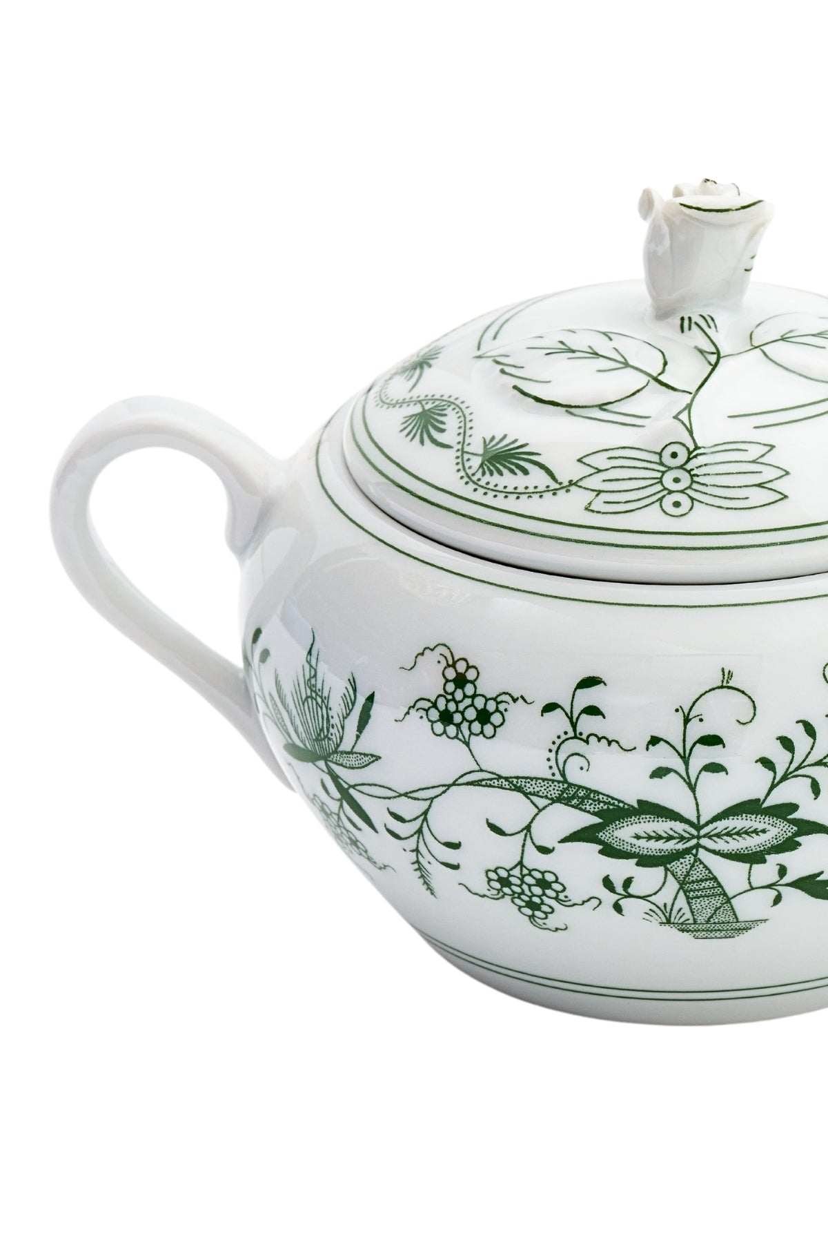 CESKY PORCELAN DUBİ 1860 Cibulak 2 Kulplu Şekerlik Yeşil