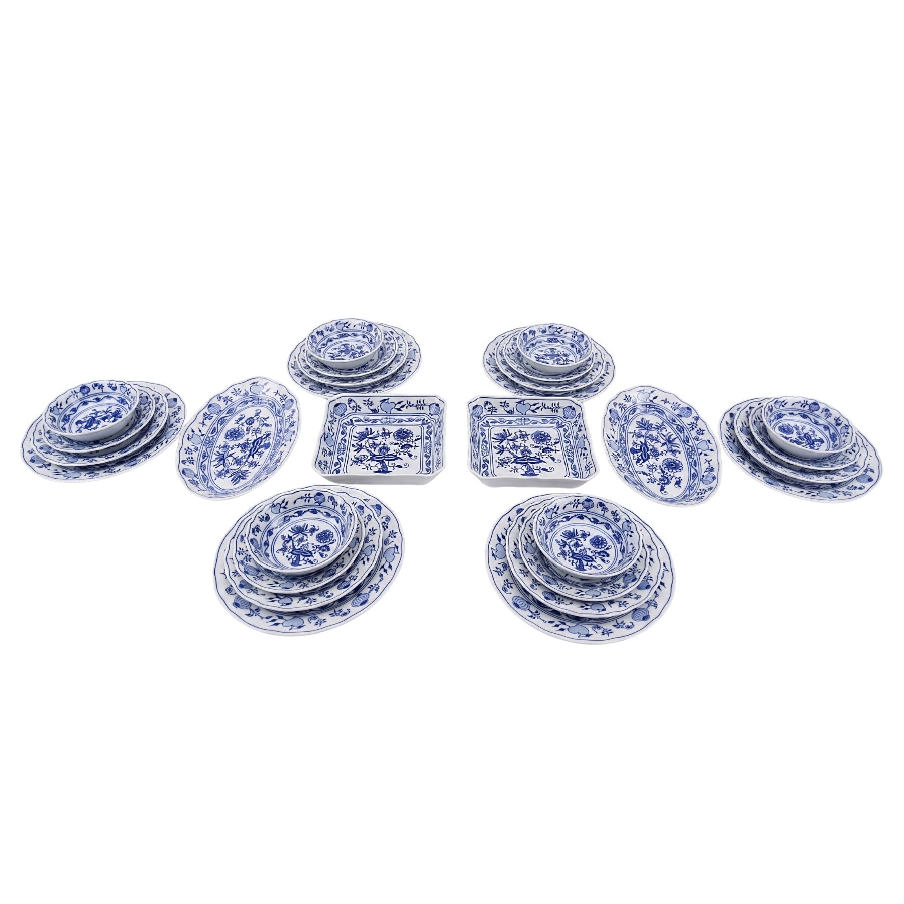28 Parça Yemek Takımı Cesky Porcelan Dubi Cibulak Mavi