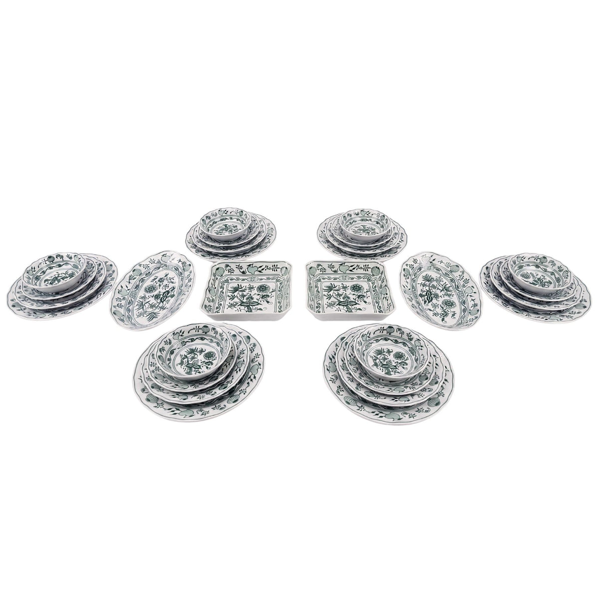 Cesky Porcelan Dubi Cibulak Set Yemek Takımı Yeşil