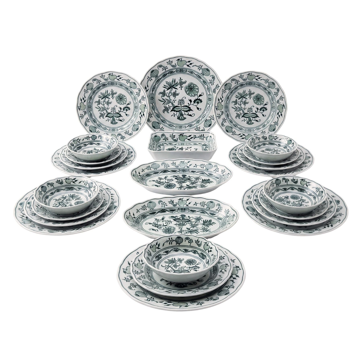 Cesky Porcelan Dubi Cibulak Set Yemek Takımı Yeşil