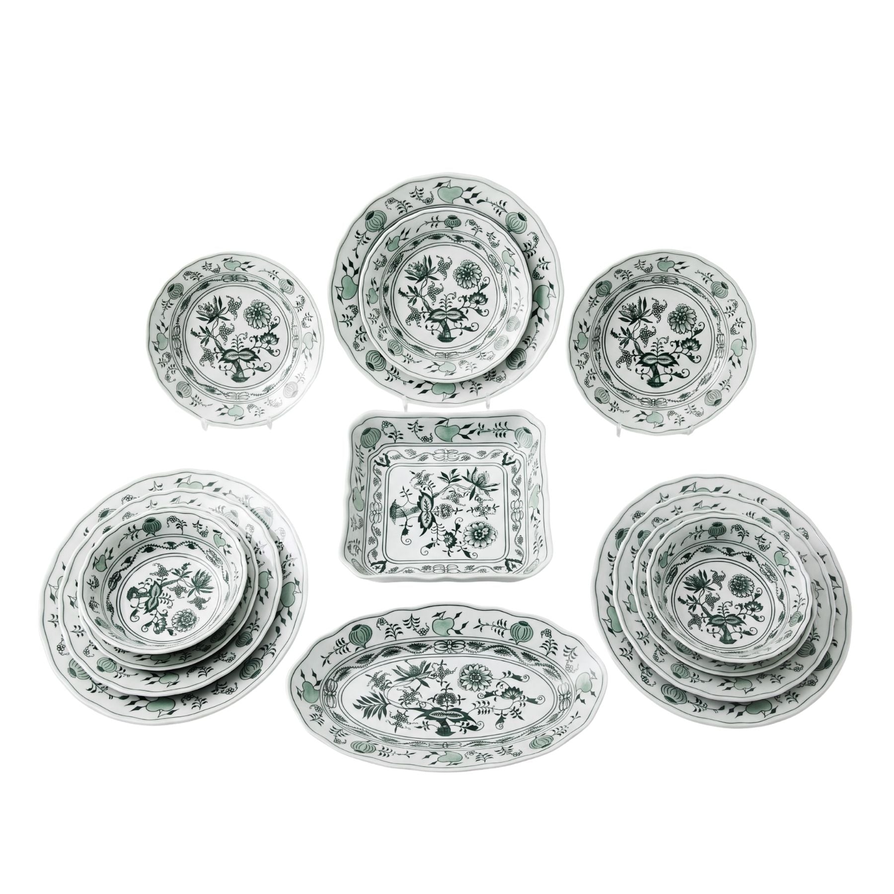 28 Parça Yemek Takımı Cesky Porcelan Dubi Cibulak Yeşil