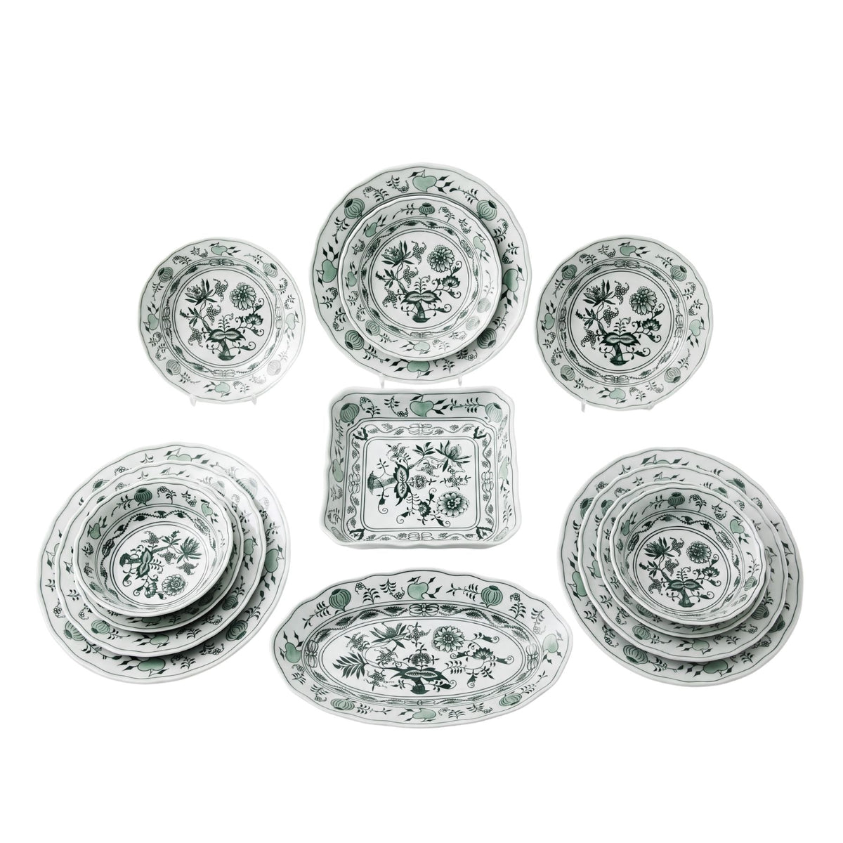 Cesky Porcelan Dubi Cibulak Set Yemek Takımı Yeşil