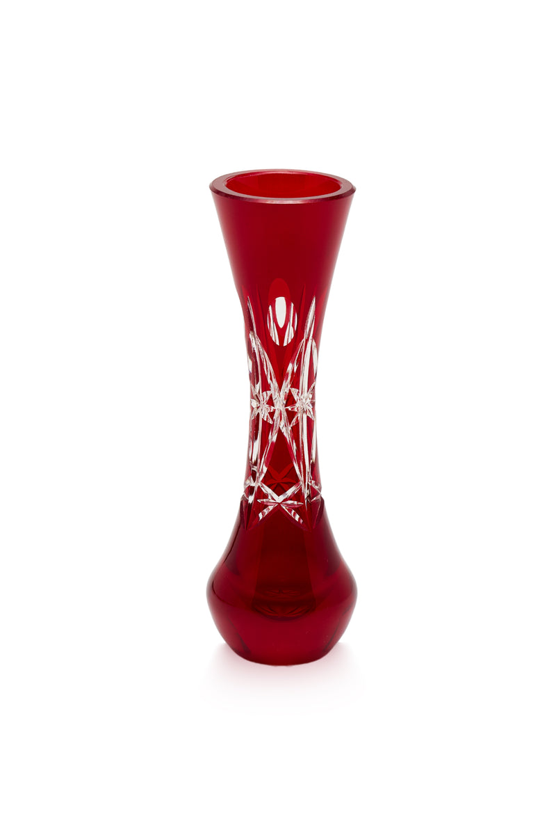 ELSA CRYSTAL Bohemia Lunaria Küçük Vazo Kırmızı