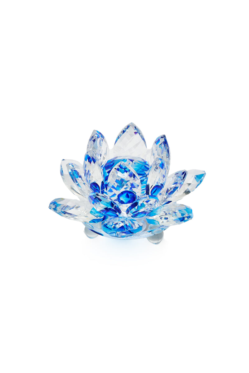 ELSA CRYSTAL Bohemia Oceanna Lotus Küçük Ebat Mavi