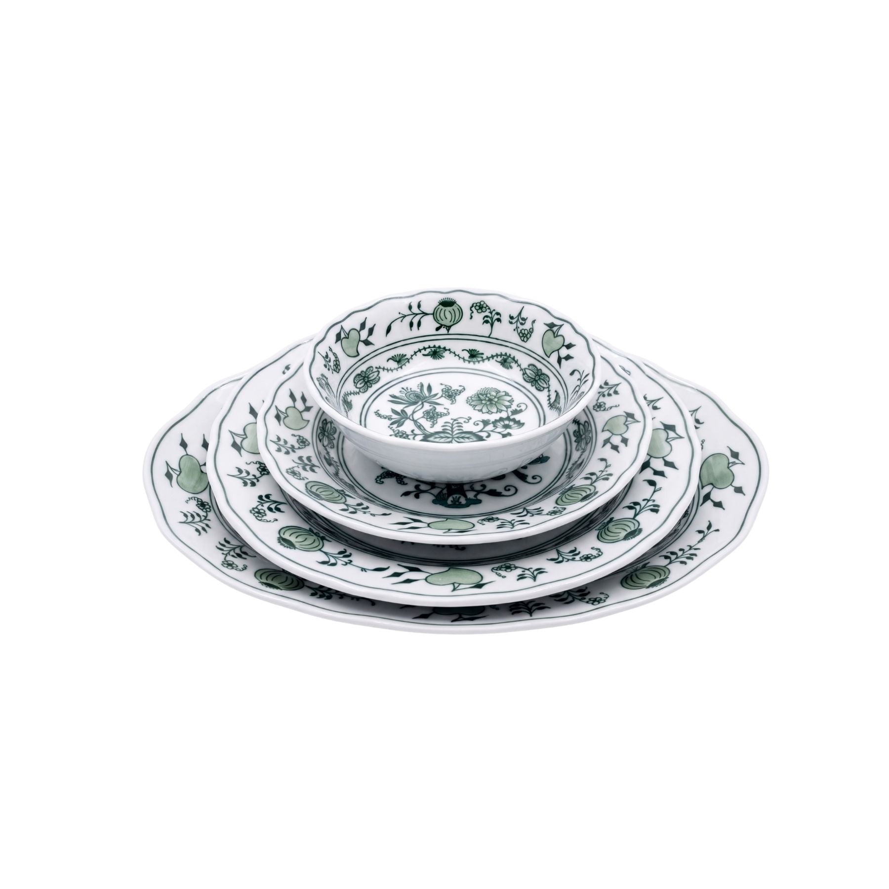 28 Parça Yemek Takımı Cesky Porcelan Dubi Cibulak Yeşil