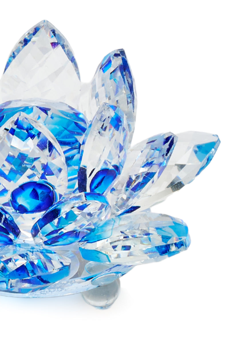 ELSA CRYSTAL Bohemia Oceanna Lotus Küçük Ebat Mavi