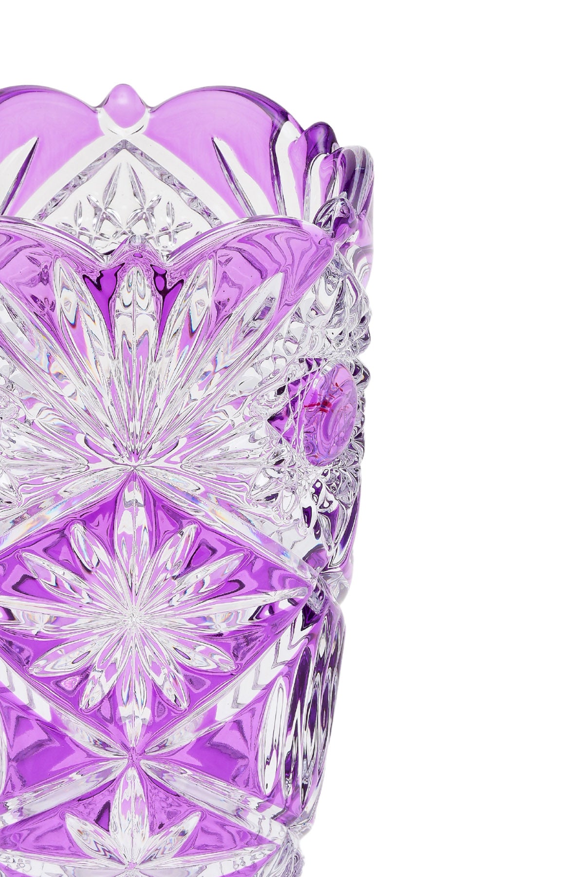 ELSA CRYSTAL Bohemia Maravelle Açık Ağız Küçük Vazo Mor