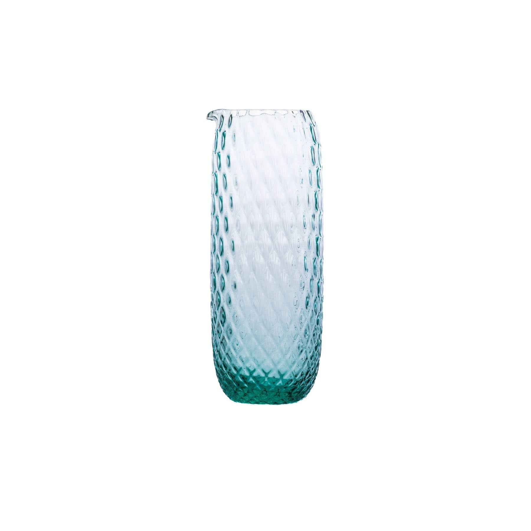 Elsa Crystal Bubble Bamboo Daily Carafe, Çizgili Sürahi, Beryl, 700 ml