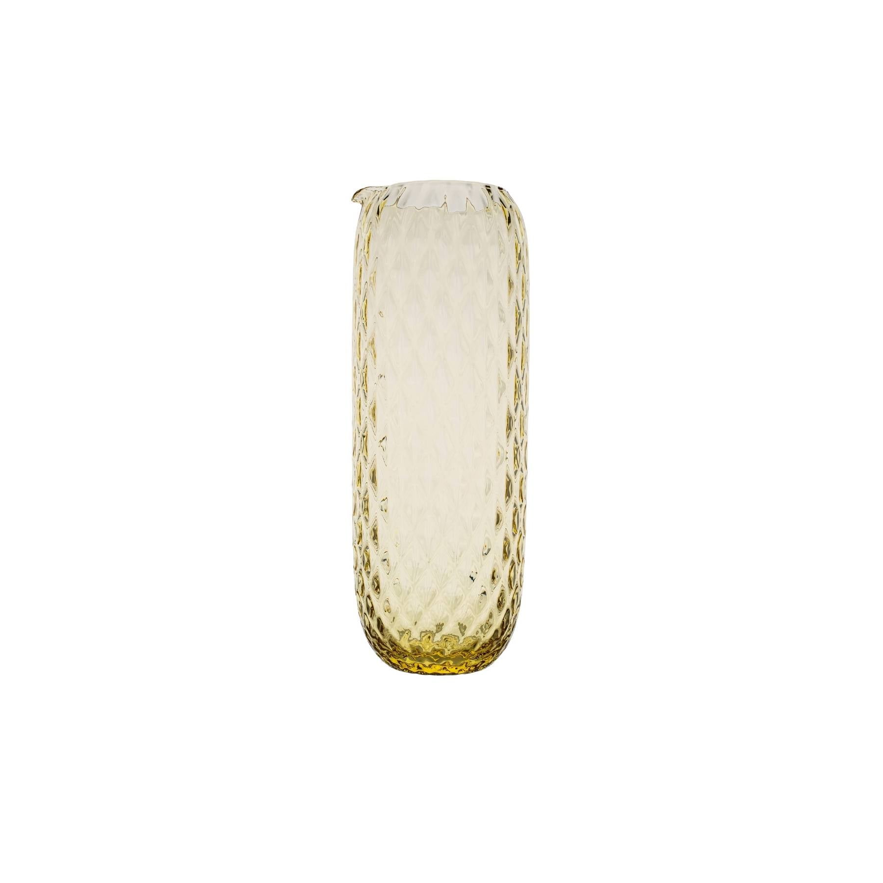 Elsa Crystal Bubble Bamboo Daily Carafe, Çizgili Sürahi, Citron, 700 ml