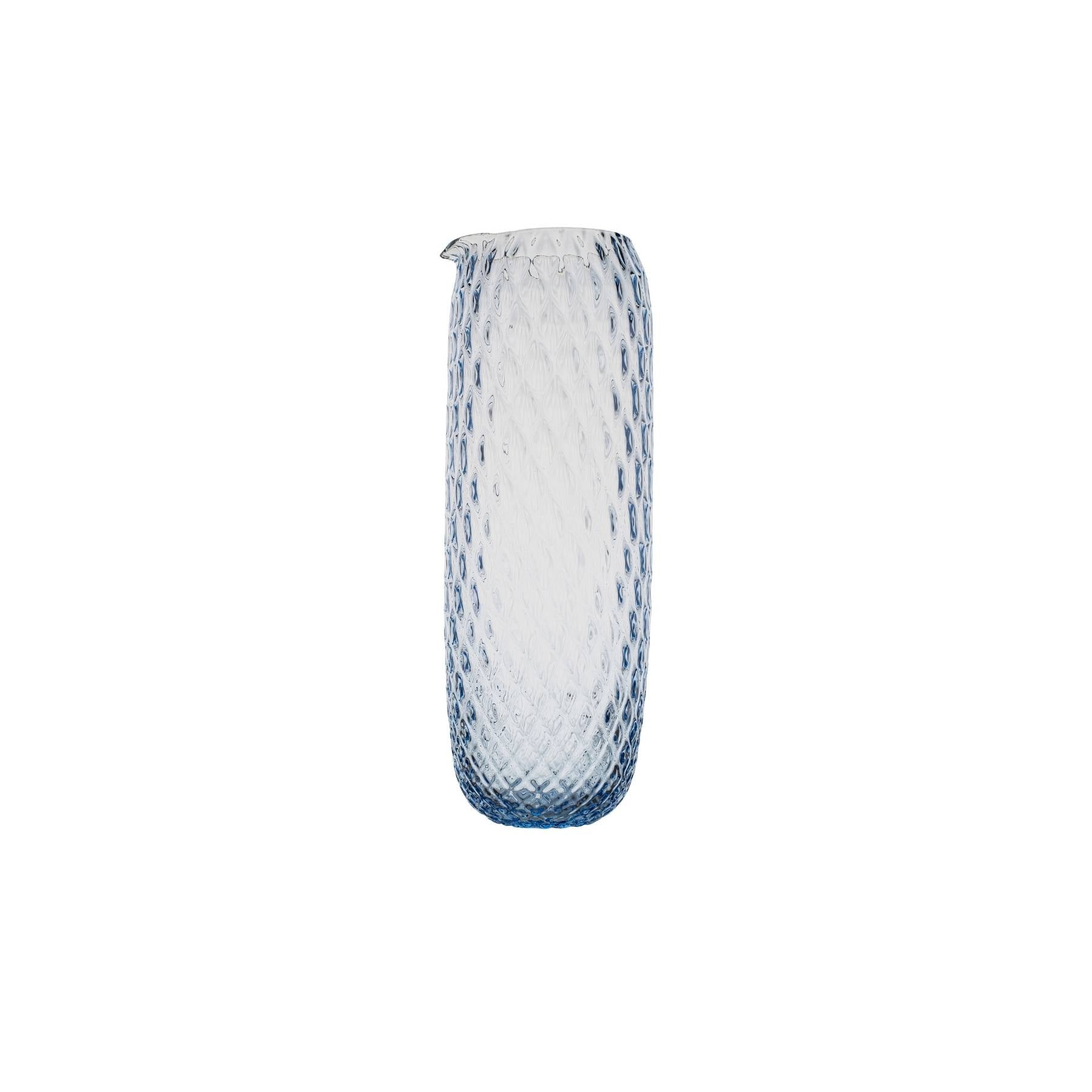 Elsa Crystal Bubble Bamboo Daily Carafe, Çizgili Sürahi, Light Blue, 700 ml