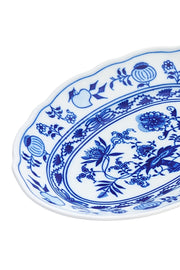 CESKY PORCELAN DUBİ 1860 Cibulak Oval Sunum Tabağı Mavi
