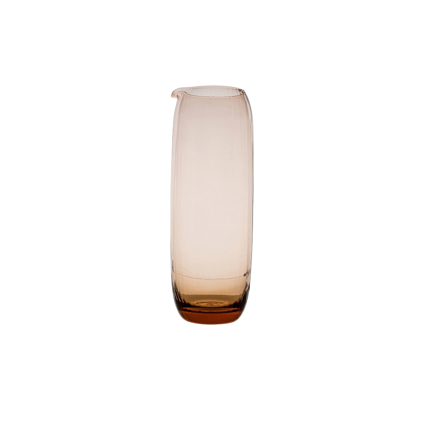Elsa Crystal Bubble Bamboo Daily Carafe, Çizgili Sürahi, Brown, 700 ml