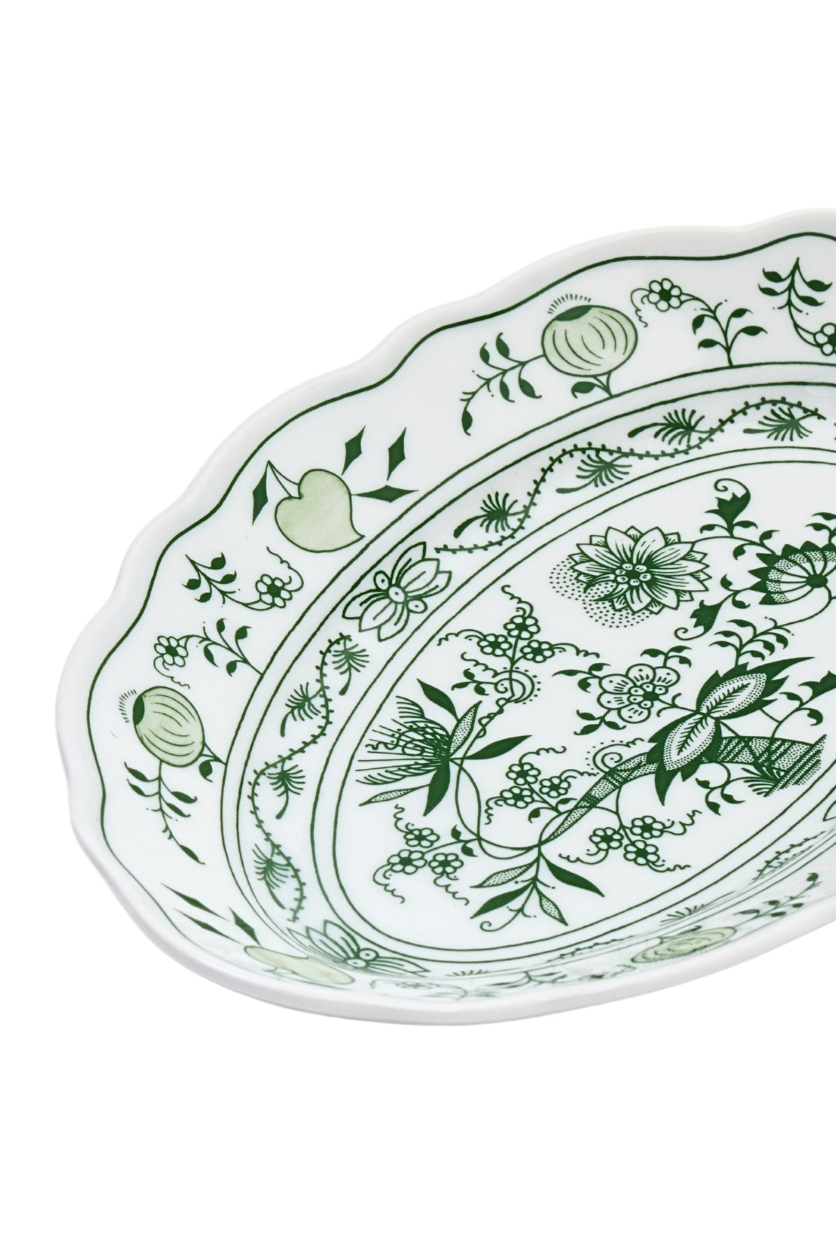 CESKY PORCELAN DUBİ 1860 Cibulak Oval Sunum Tabağı Yeşil