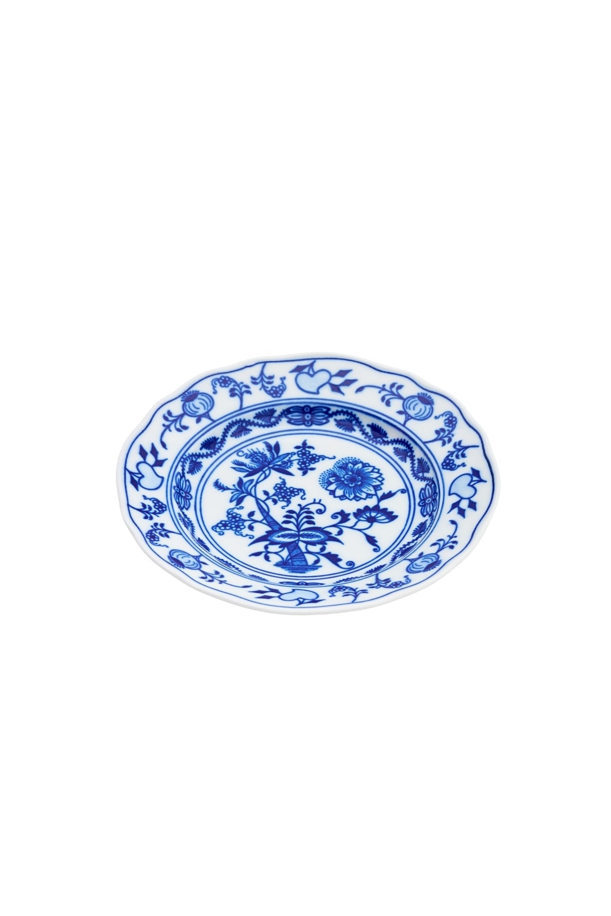 CESKY PORCELAN DUBİ 1860 Cibulak Geniş Kenarlı Düz Pasta Tabağı Mavi