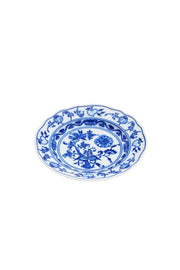 CESKY PORCELAN DUBİ 1860 Cibulak Geniş Kenarlı Düz Pasta Tabağı Mavi