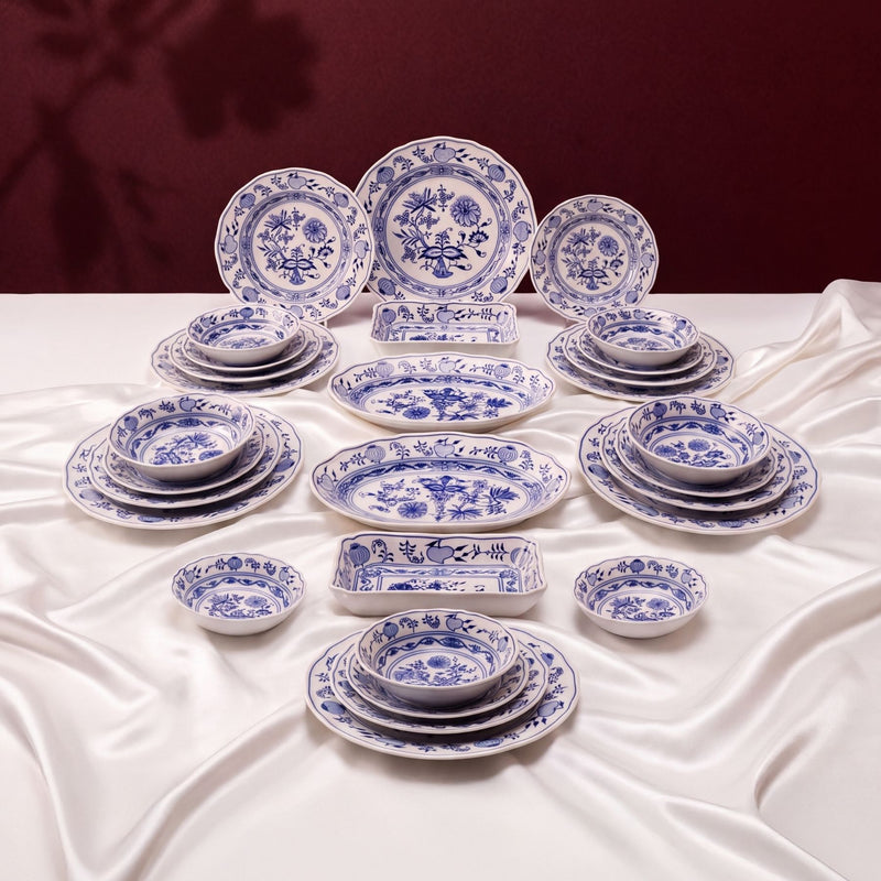 28 Parça Yemek Takımı Cesky Porcelan Dubi Cibulak Mavi