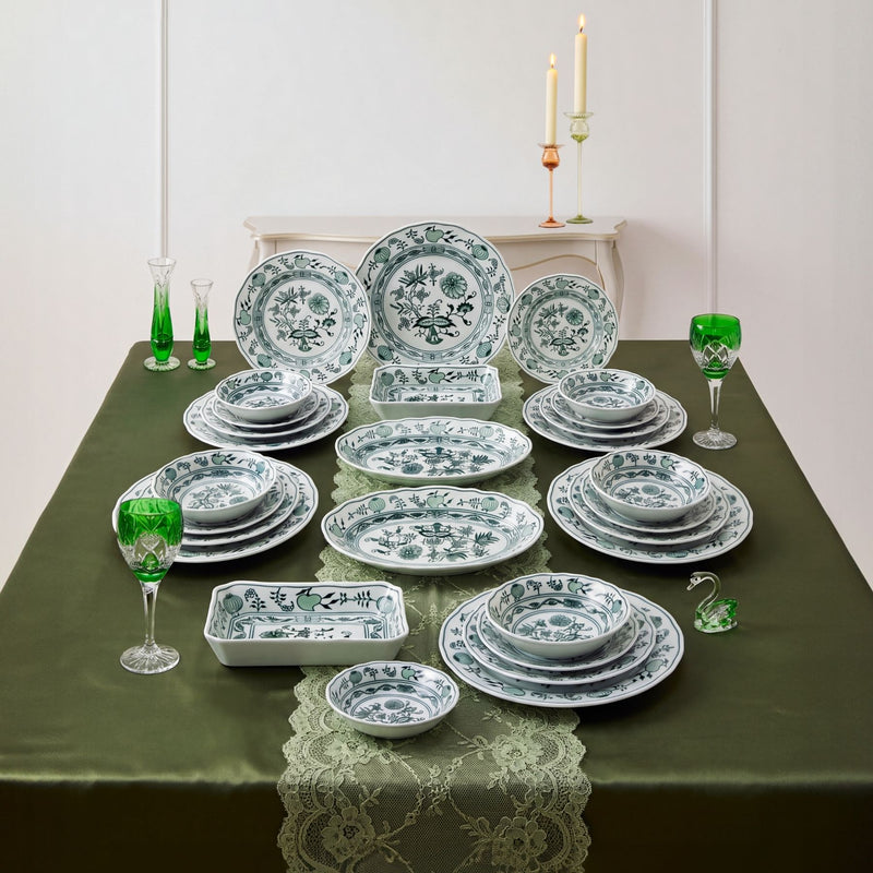 28 Parça Yemek Takımı Cesky Porcelan Dubi Cibulak Yeşil