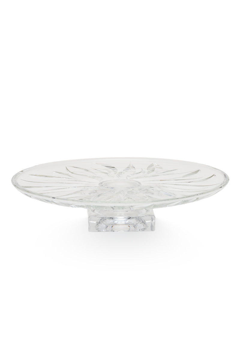 ELSA CRYSTAL Bohemia Lucentia Ayaklı Kek Tabağı Beyaz