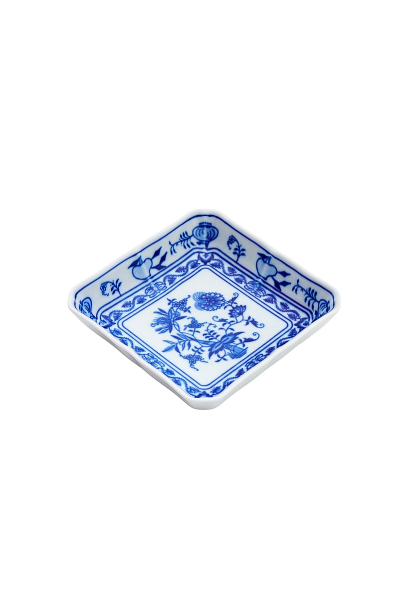 CESKY PORCELAN DUBİ 1860 Cibulak Kare Tabak Mavi