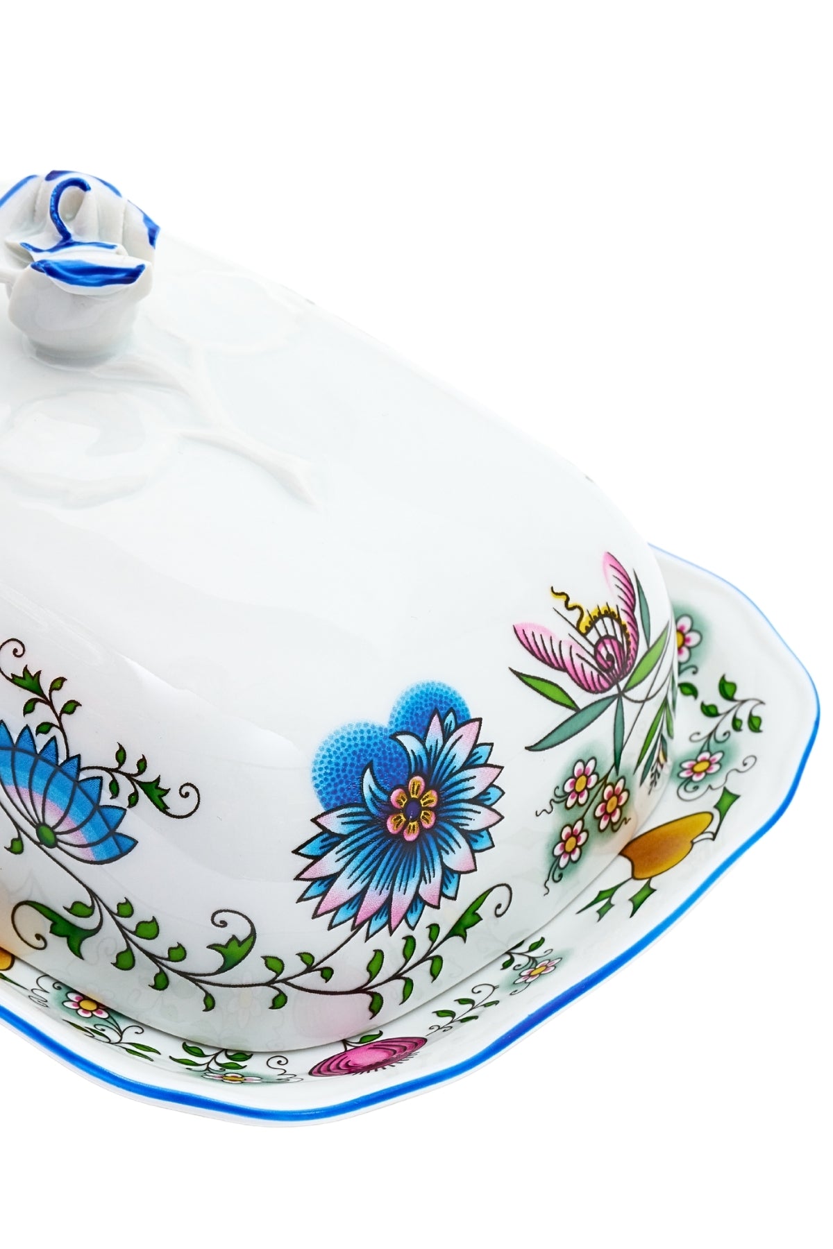 CESKY PORCELAN DUBİ 1860 Cibulak 2 Bölümlü Tereyağlık Renkli