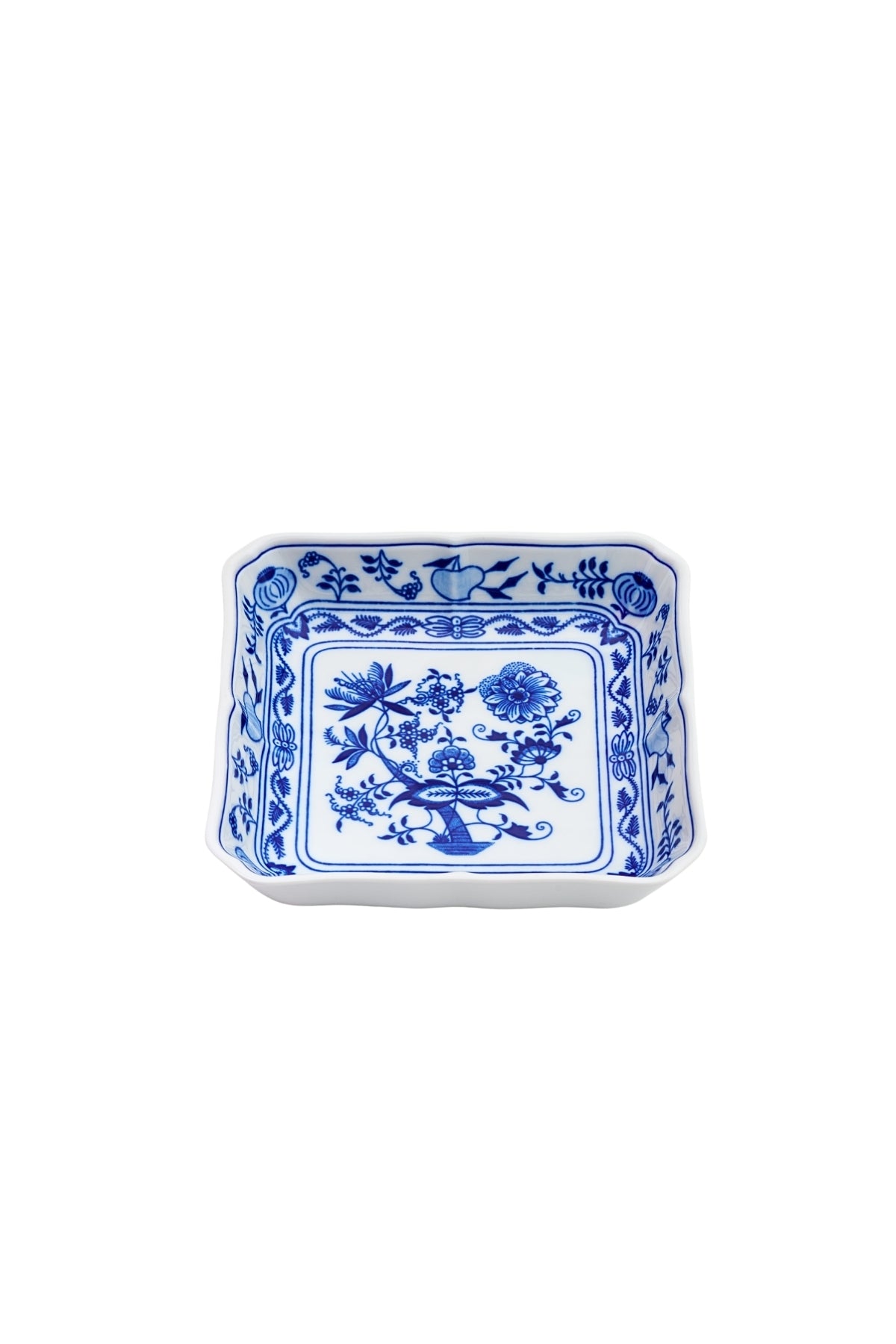 CESKY PORCELAN DUBİ 1860 Cibulak Kare Tabak Mavi