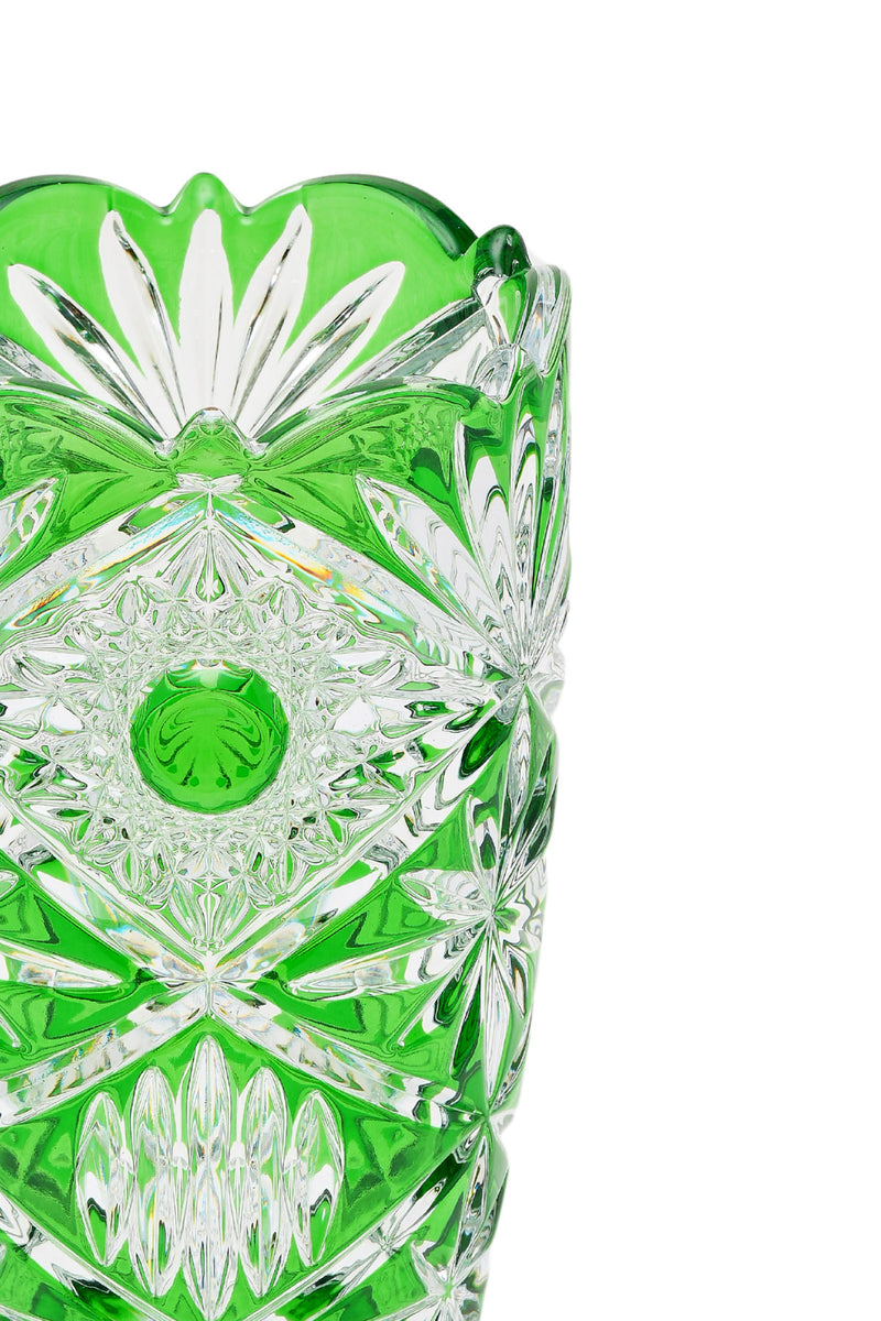 ELSA CRYSTAL Bohemia Maravelle Açık Ağız Küçük Vazo Yeşil