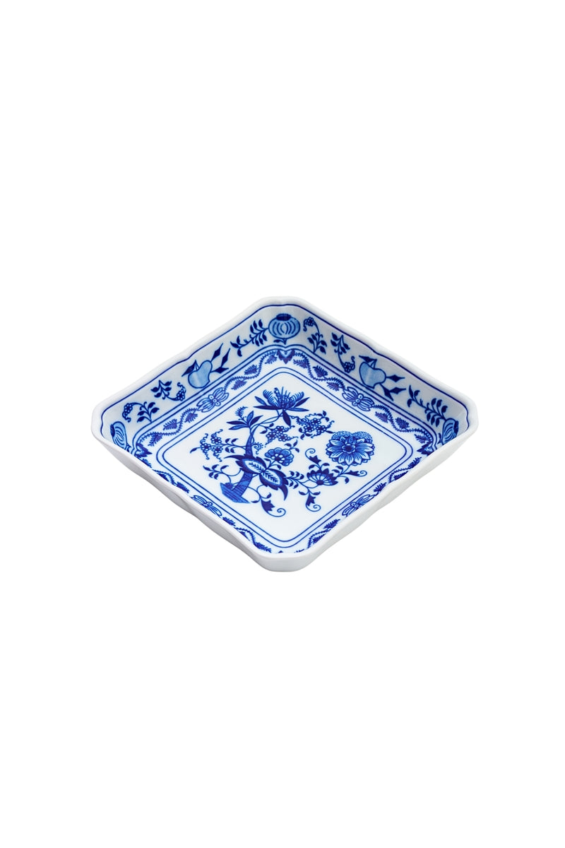 CESKY PORCELAN DUBİ 1860 Cibulak Kare Tabak Mavi