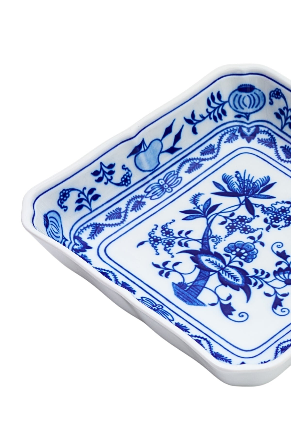 CESKY PORCELAN DUBİ 1860 Cibulak Kare Tabak Mavi
