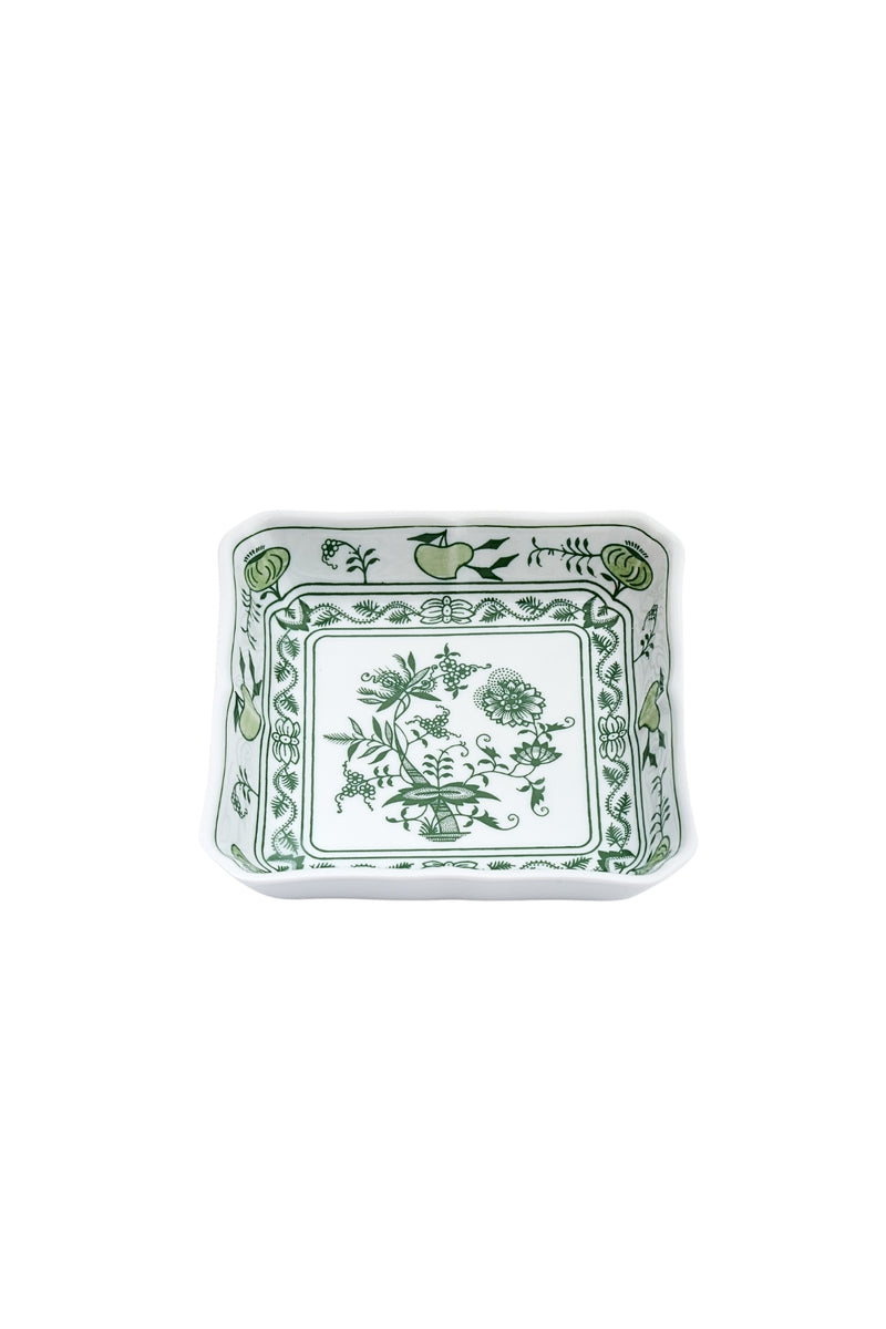 CESKY PORCELAN DUBİ 1860 Cibulak Kare Tabak Yeşil