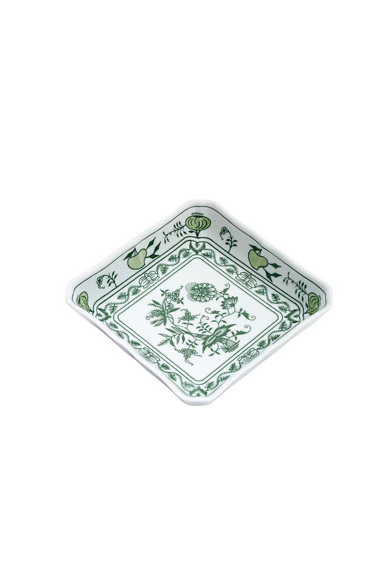 CESKY PORCELAN DUBİ 1860 Cibulak Kare Tabak Yeşil