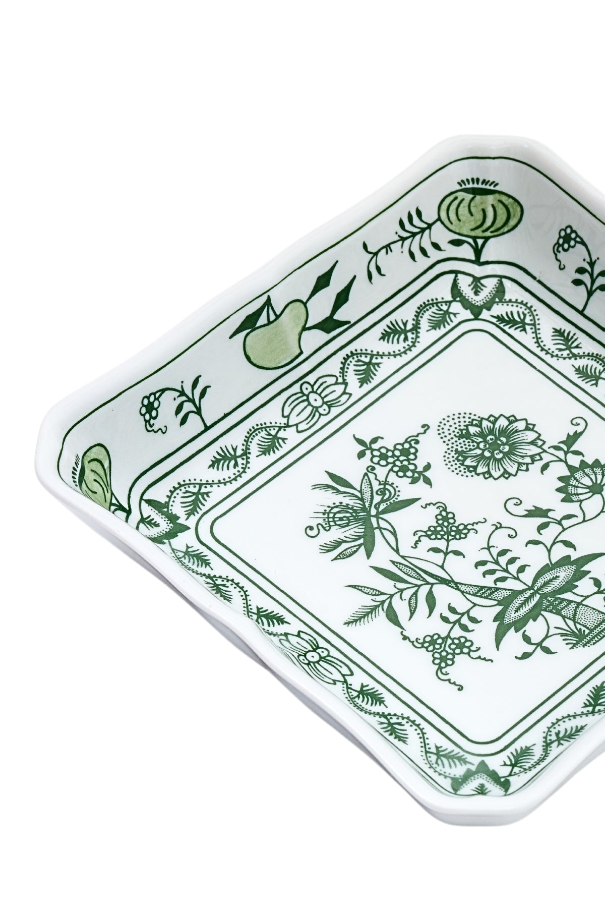 CESKY PORCELAN DUBİ 1860 Cibulak Kare Tabak Yeşil