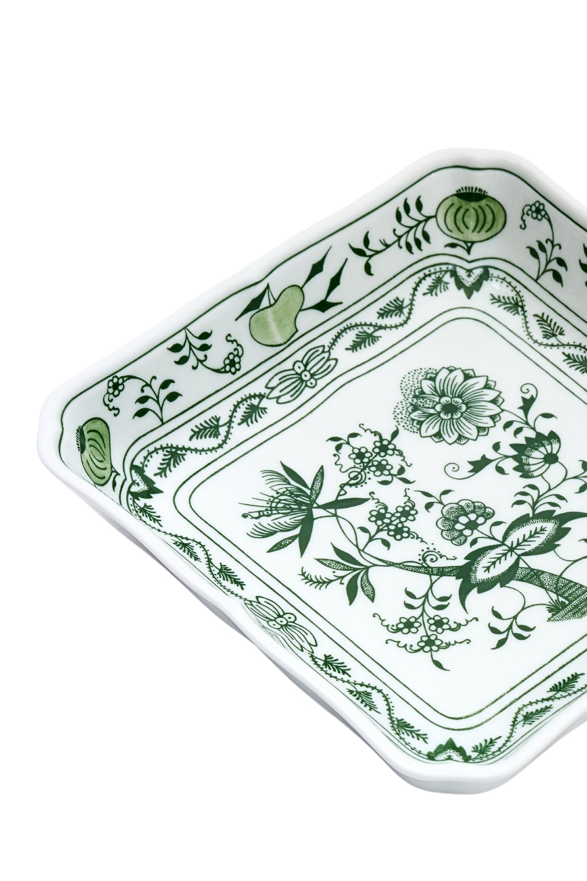 CESKY PORCELAN DUBİ 1860 Cibulak Kare Tabak Yeşil