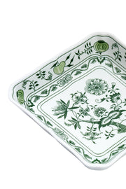 CESKY PORCELAN DUBİ 1860 Cibulak Kare Tabak Yeşil