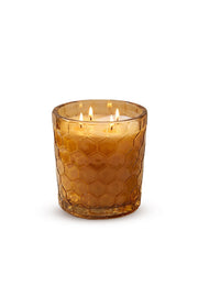 Elsa Crystal Amber Kokulu Cam Mum 12x12 cm – Indian Sandalwood Dekoratif Lüks Mum