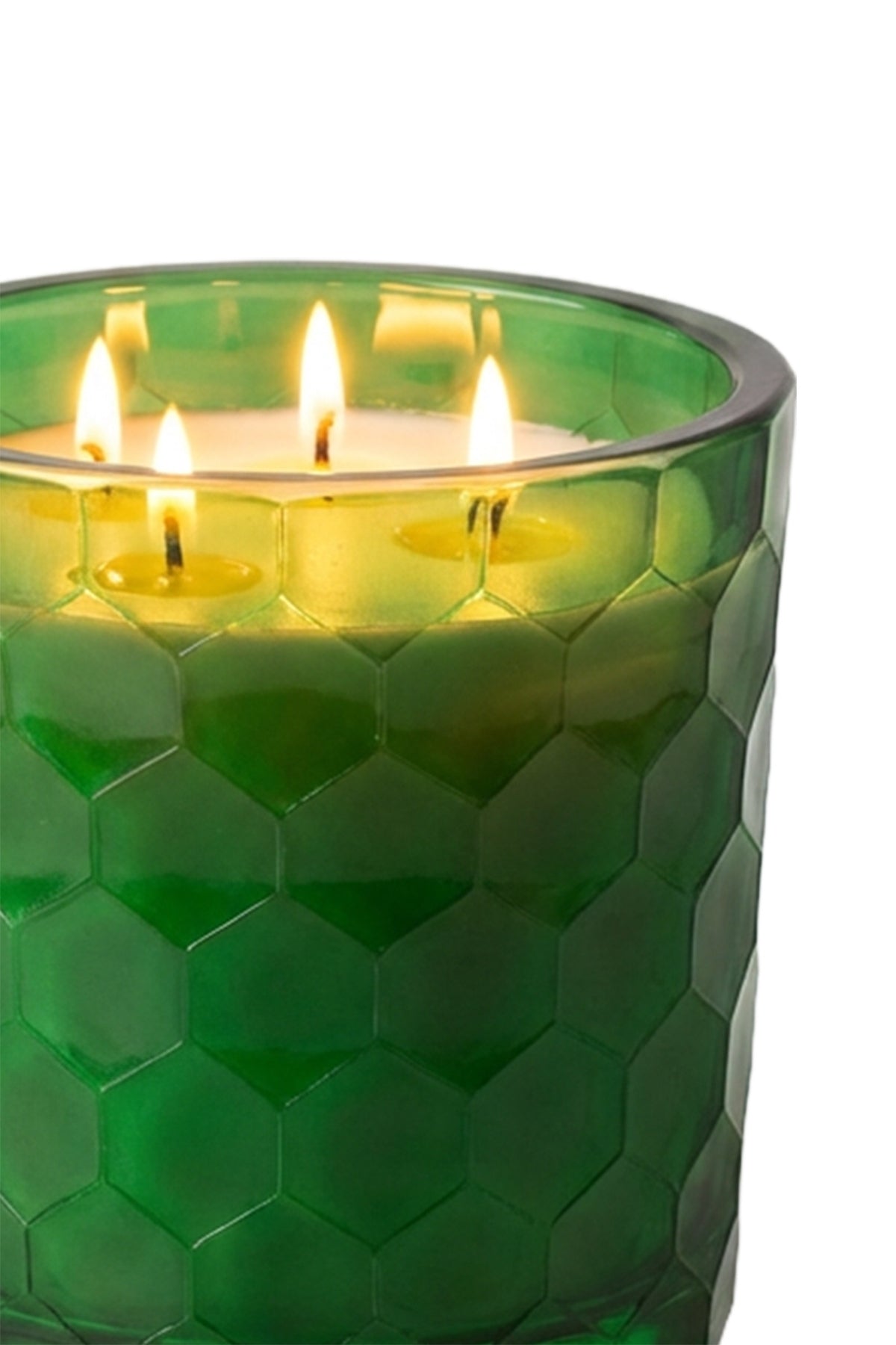 Elsa Crystal Yeşil Kokulu Cam Mum 12x12 cm – White Patchouli Dekoratif Lüks Mum