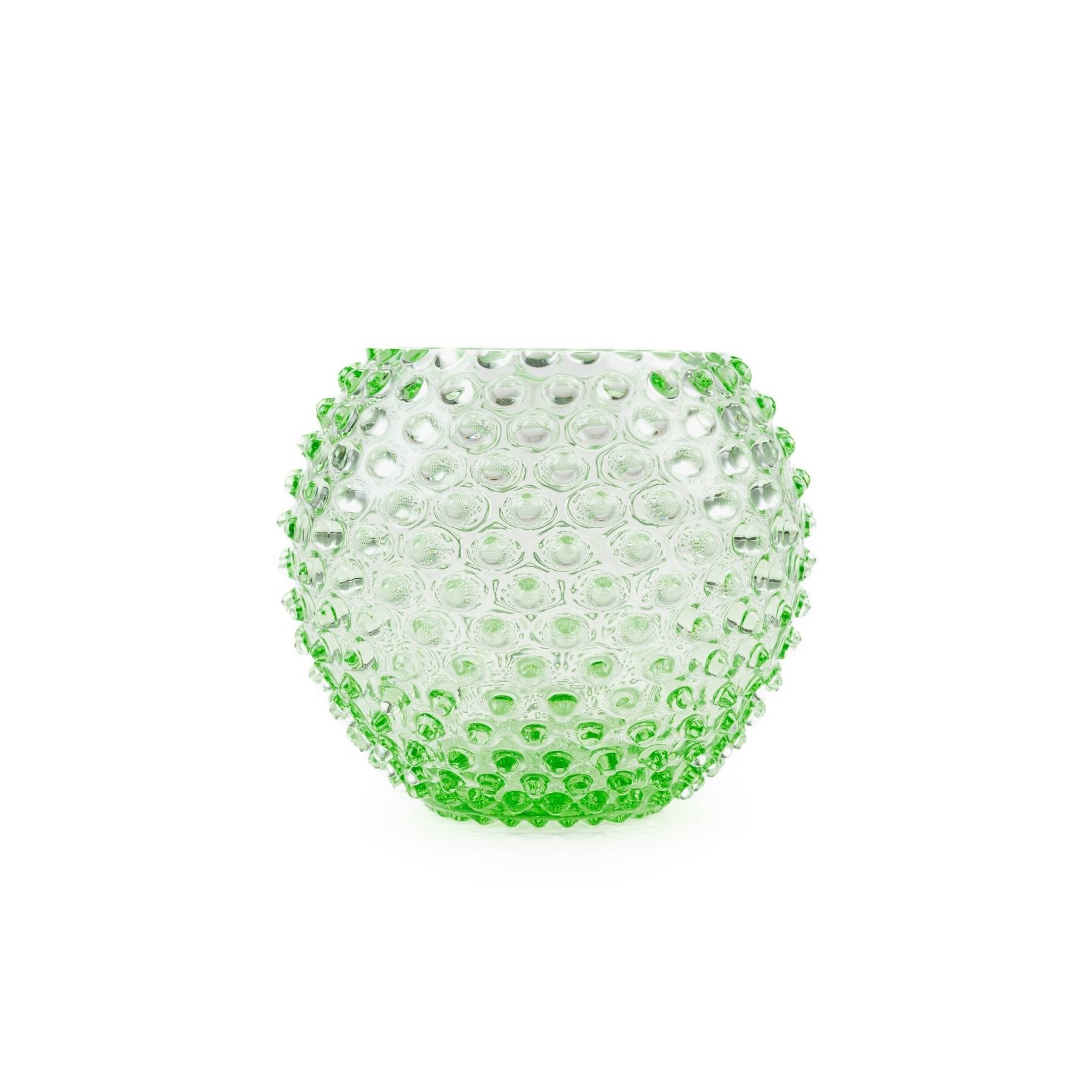 Elsa Crystal Bubble Hobnail Globe, Vazo, Light Green, 18 cm