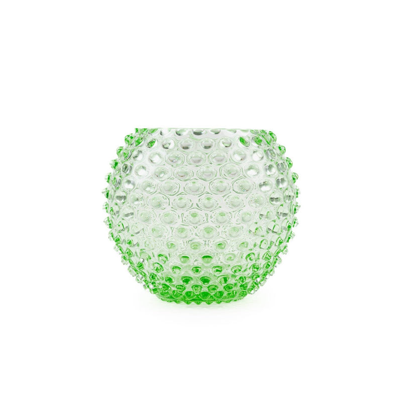 Elsa Crystal Bubble Hobnail Globe, Vazo, Light Green, 18 cm