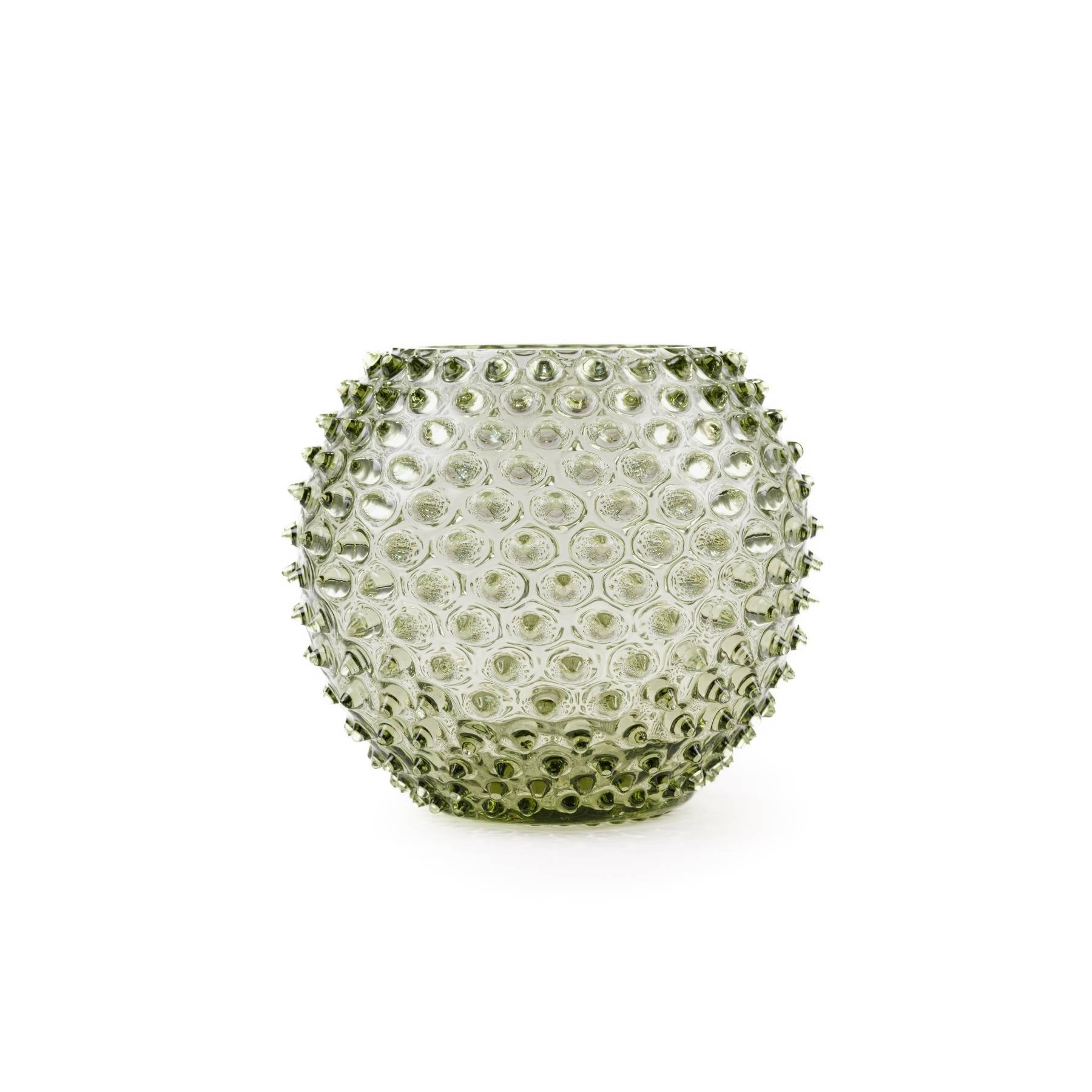 Elsa Crystal Bubble Hobnail Globe, Vazo, Olivergreen, 18 cm