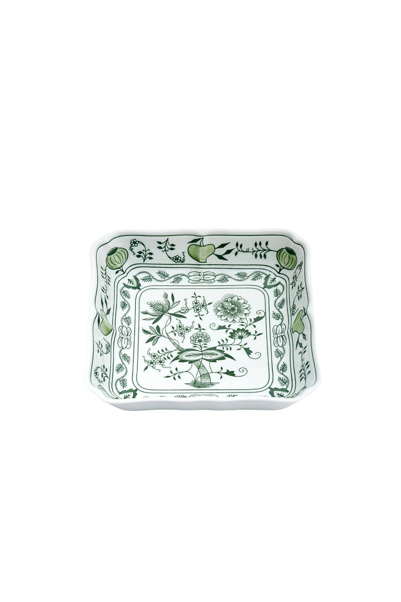 CESKY PORCELAN DUBİ 1860 Cibulak Kare Tabak Yeşil