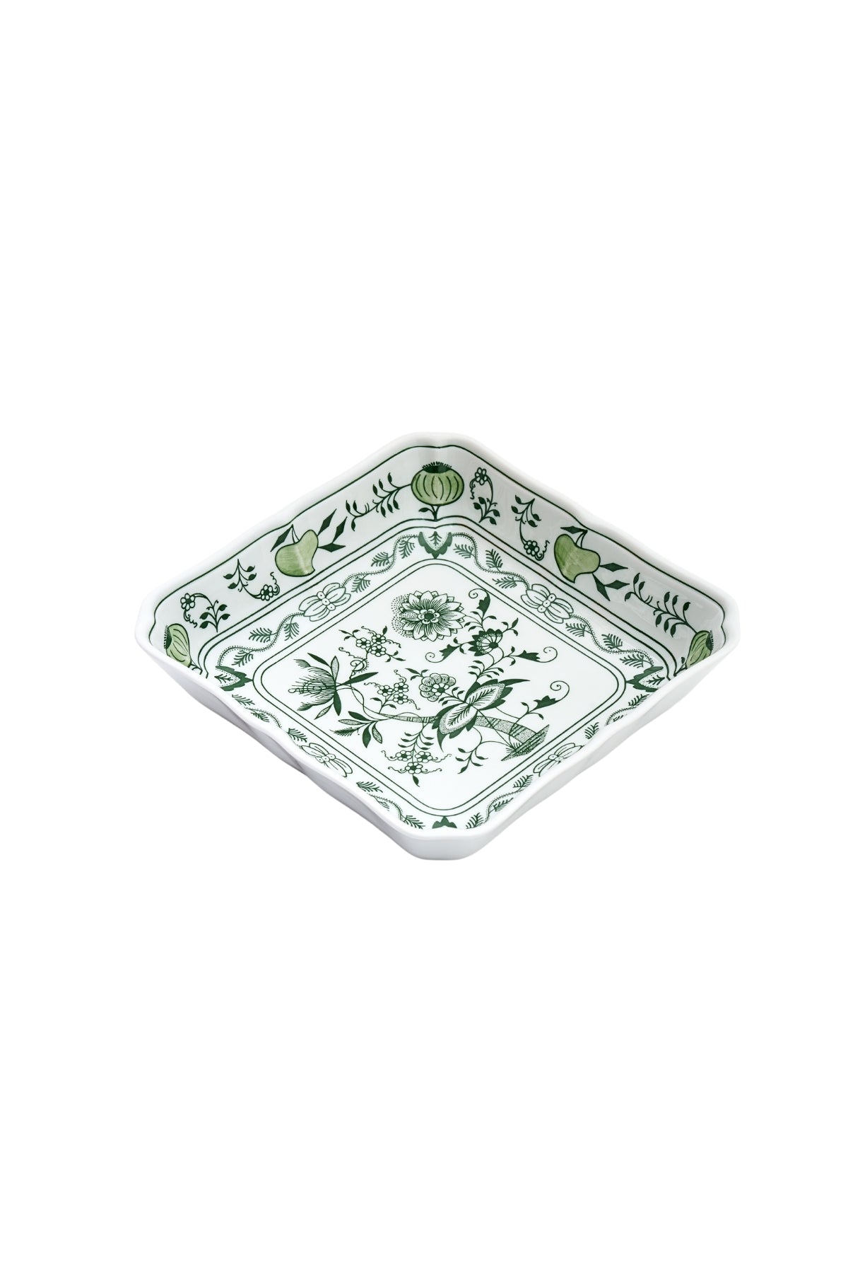 CESKY PORCELAN DUBİ 1860 Cibulak Kare Tabak Yeşil