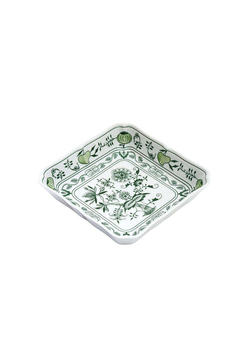 CESKY PORCELAN DUBİ 1860 Cibulak Kare Tabak Yeşil