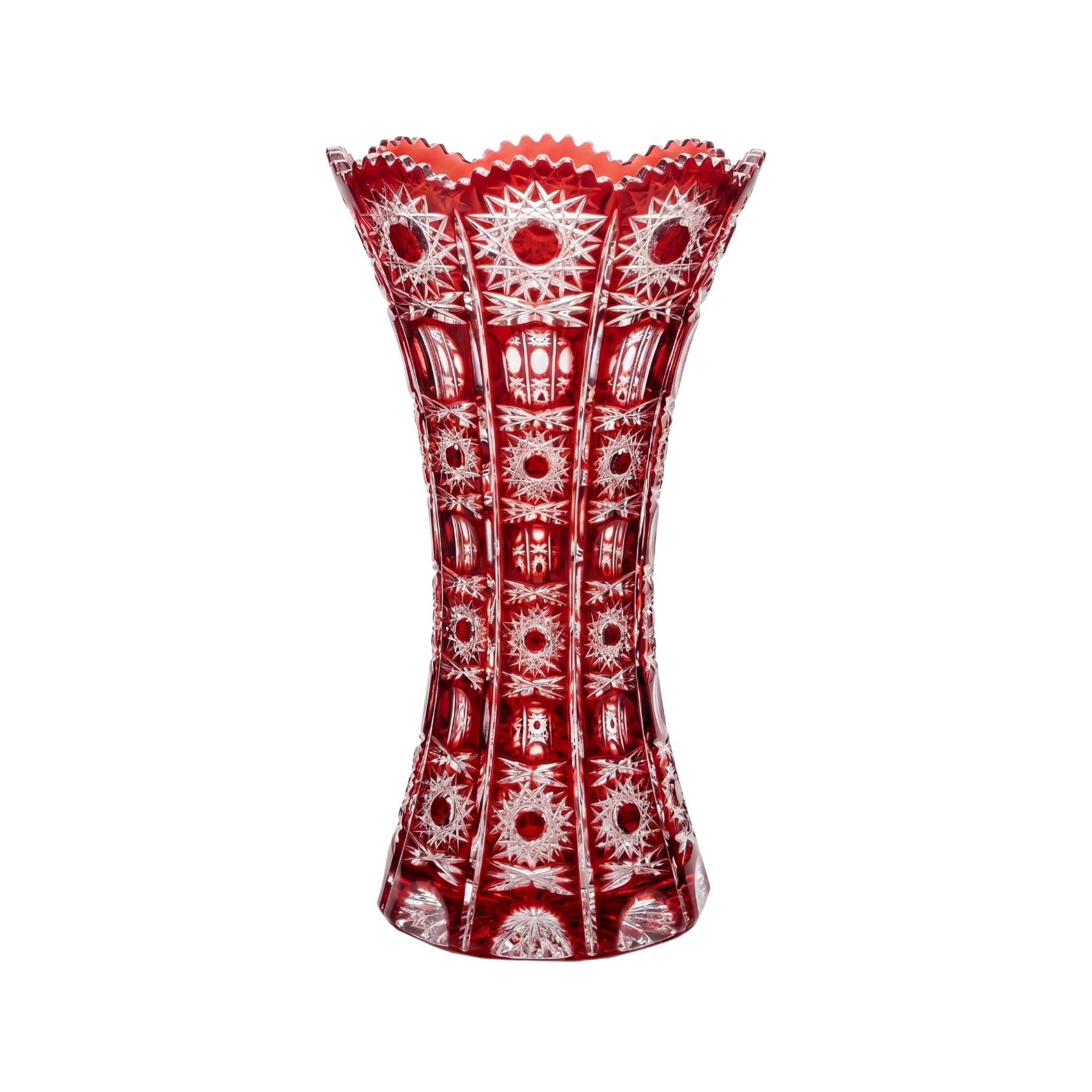 Elsa Crystal Şehver Vazo Kırmızı 30 Cm